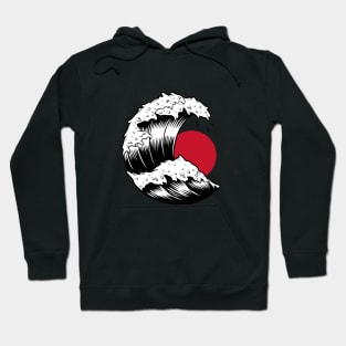 Japanese Flag waves Hoodie